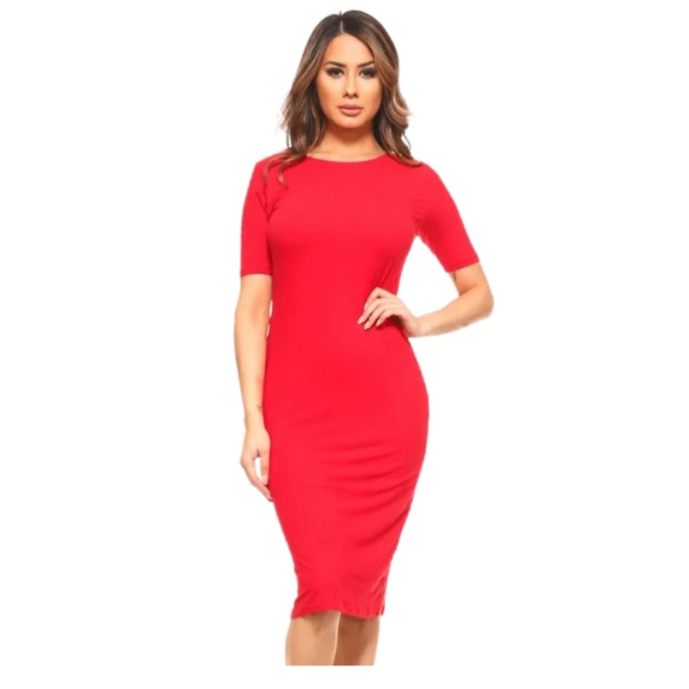 YELETE Short Sleeve Bodycon Dress
